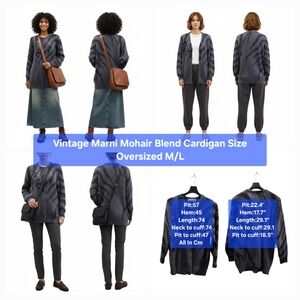 Vintage MARNI Abstract Graphic Knit Oversized Cardigan Size M/L